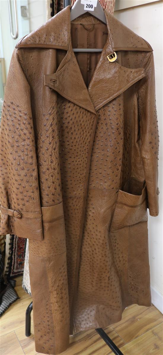 A Gucci ostrich skin trench coat